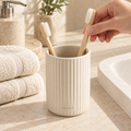 zmxqvk Ribbed Ceramic Bathroom Cup