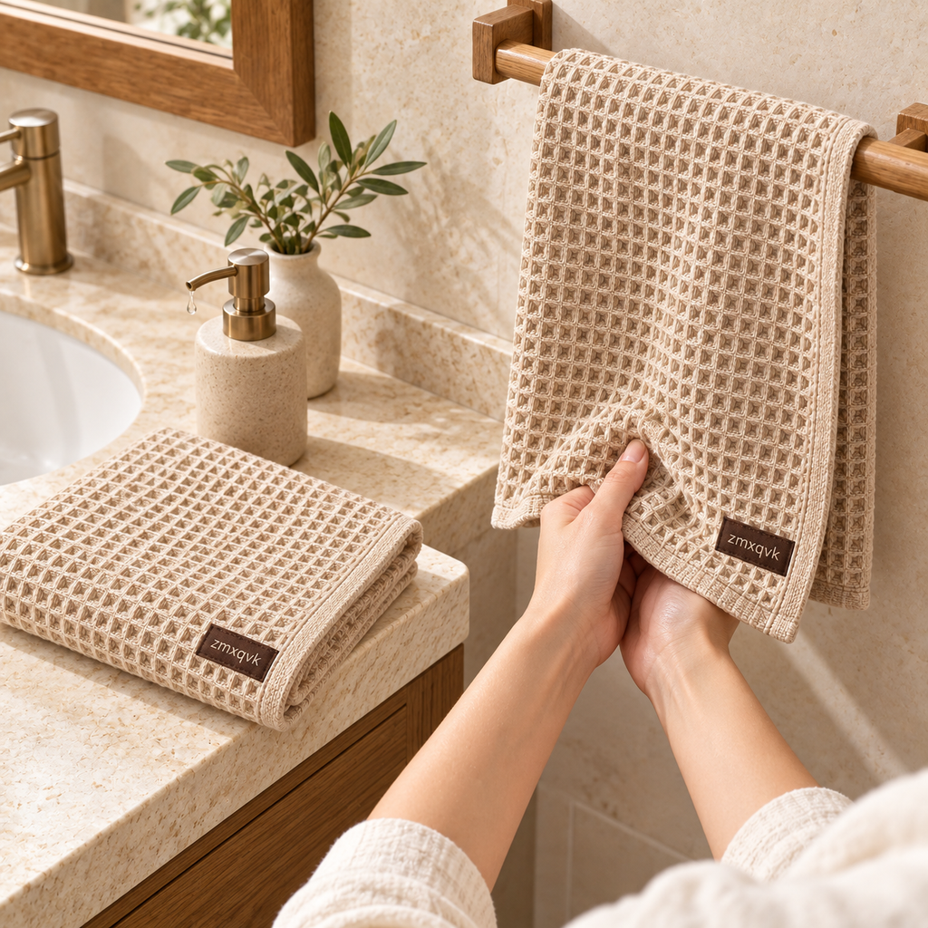 zmxqvk Sand Cotton Hand Towel Pair